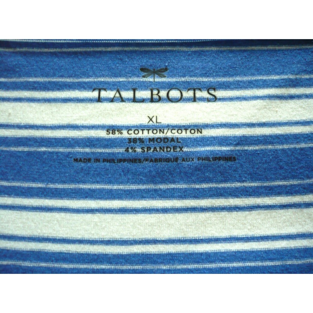 Talbots Faux Wrap Dress Women Sz XL Striped Jersey Knit Sleeveless Comfortable - Picture 4 of 10